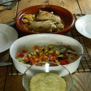 Gestoomde kip met couscous